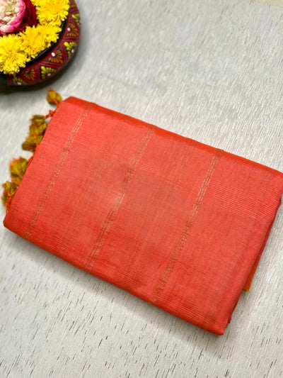 Handwoven Mangalgiri Silk Cotton Saree - Sweet Pink + Energy Yellow