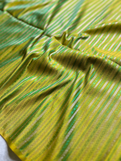 Soft Silk Saree  - Olivetone+ Mist Cream