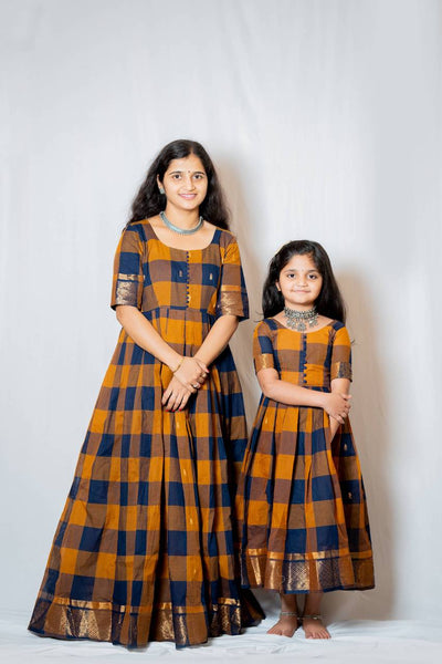 Kattam -  Brown and mustard checks