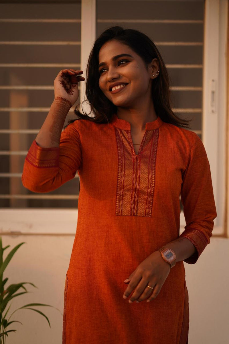 Tulsi - Saffron Orange Suit Set