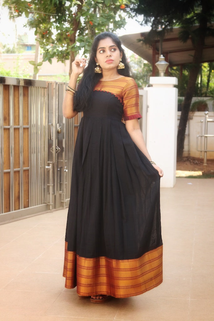 Order Sungudi Gown Online From Entheos Fashion Couture,chennai