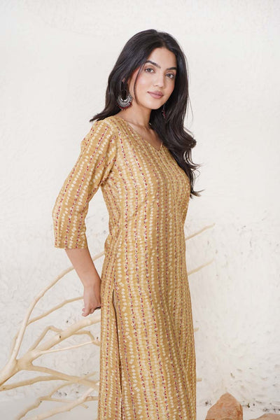 Mustard Bandhej Print Set