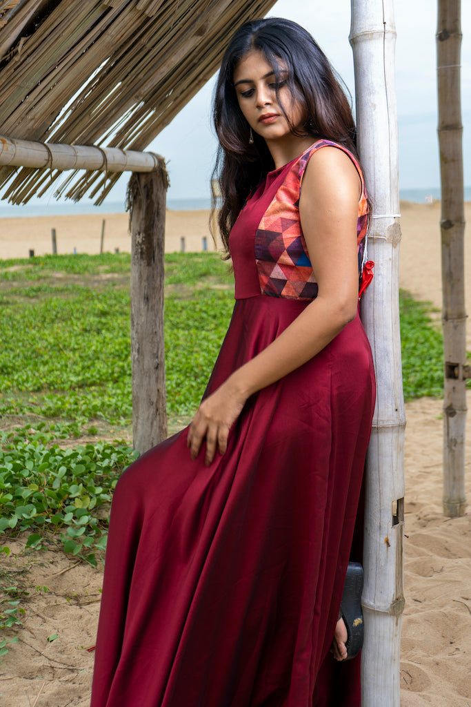 EXP - Gizia - Maroon Silk  Tamara