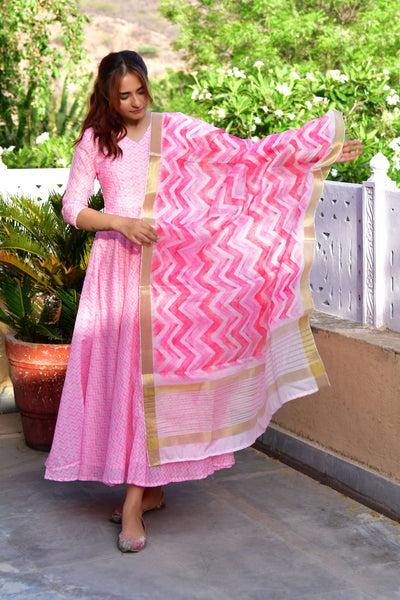 Diya-Pastel Pink Dress with Dupatta