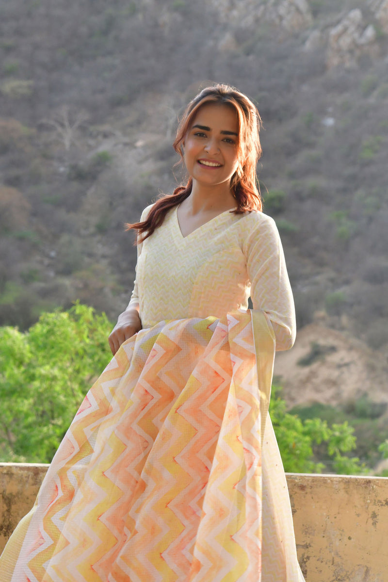 Diya-Pastel Yellow Dress with Dupatta