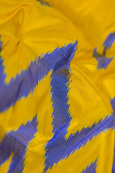 EXP - Blue & Yellow Pochampally Saree