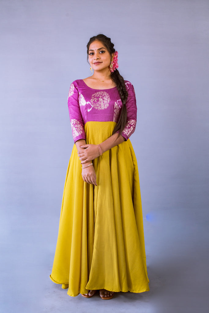 Prita - Yellow Peacock Dress