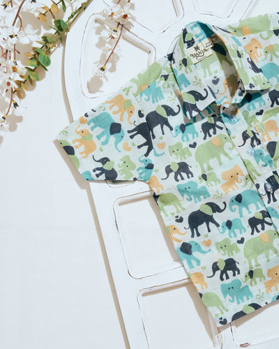 Elephant Printed Shirt - Multi Color