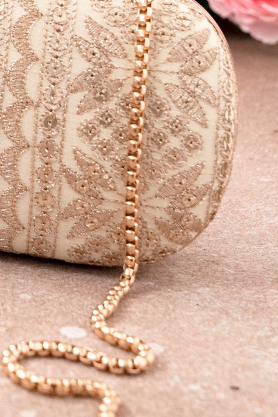 Mirai Embroidered Clutch - Cream