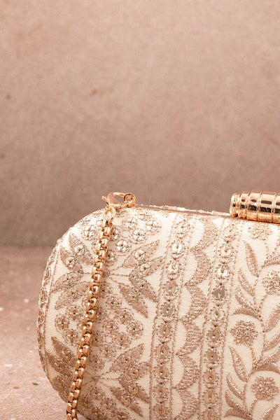 Mirai Embroidered Clutch - Cream