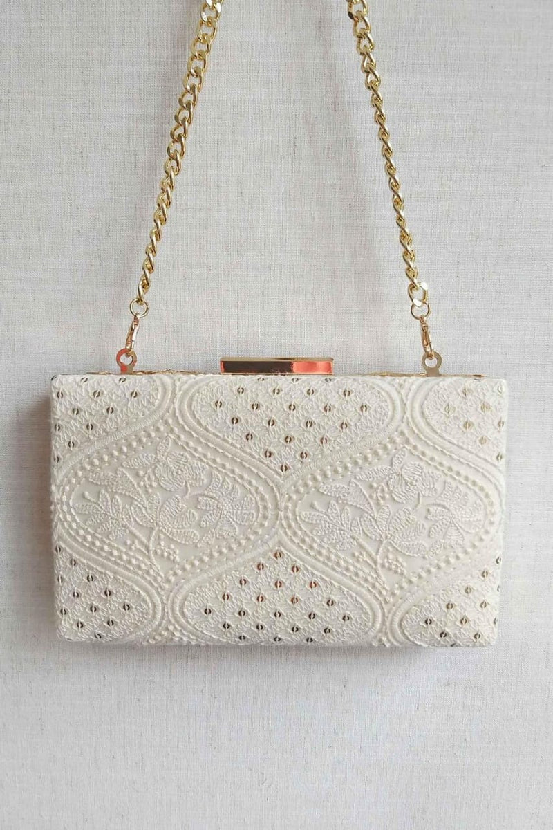 Mughal Off White Box Clutch