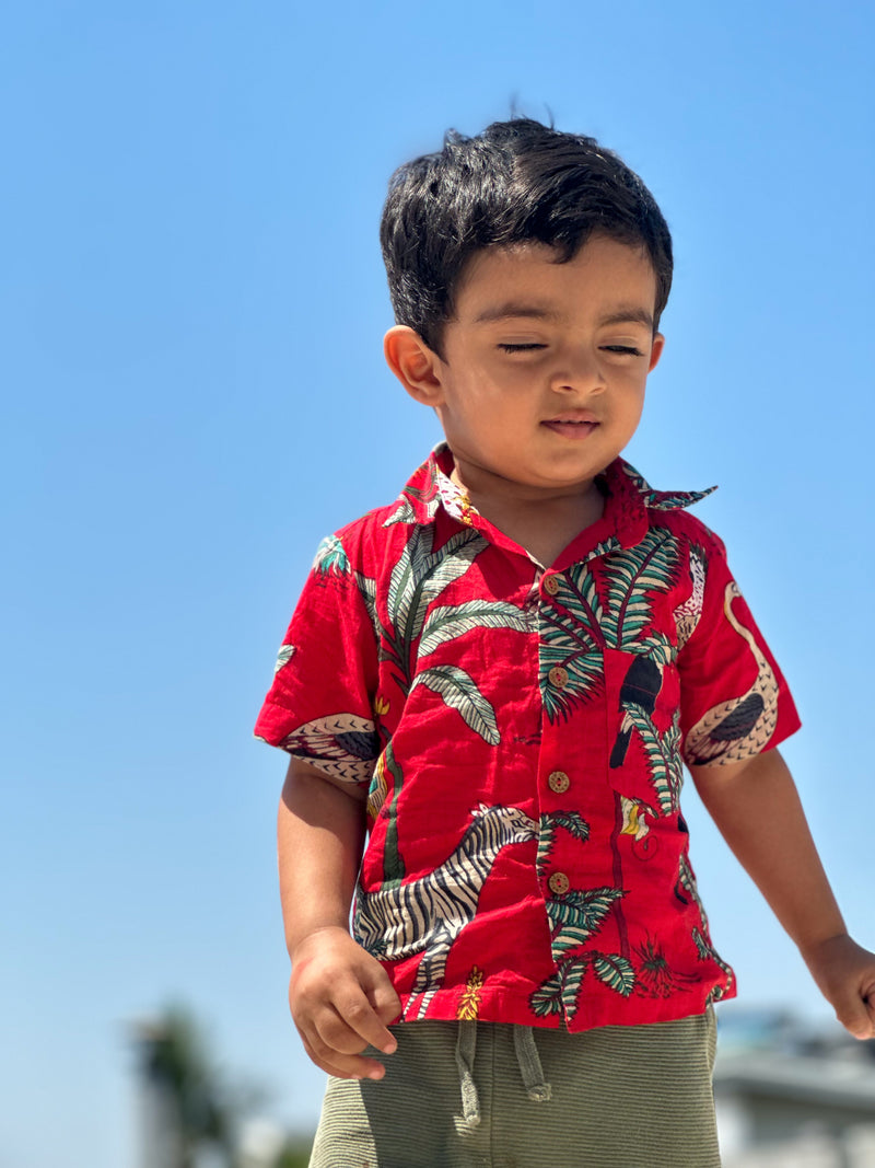 Tropical Jungle print Shirt Mini